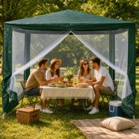 Садовая беседка-павильон Gazebo Tente 2.5 х 3 х 3 м складной шатер с москитной сеткой для сада, дачи