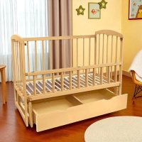 Кроватка детская маятник опускной борт + шухляда TOYS 