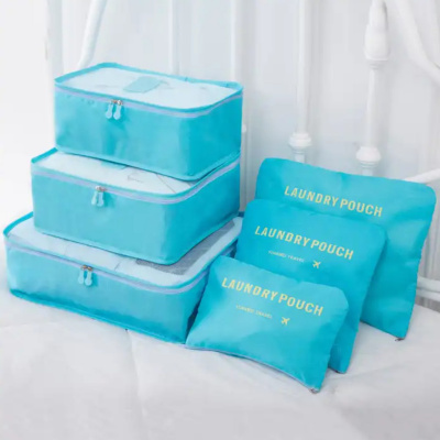 Набор дорожных сумок-органайзеров Laundry Pouch 6 шт (Голубой)