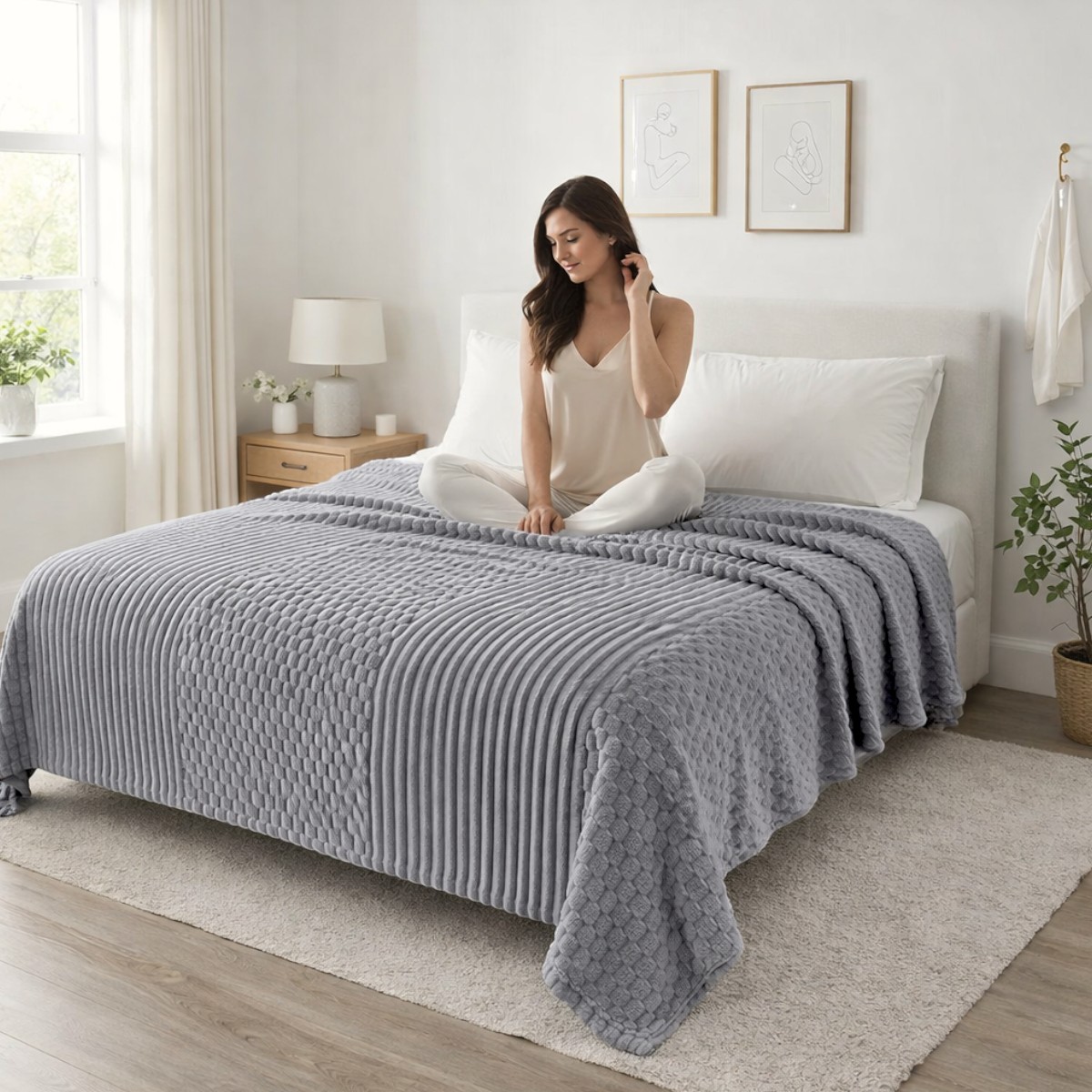Плед двуспальный KOLOCO "Шарпей Comfort 3D" 180 х 200 см (43227) Серый