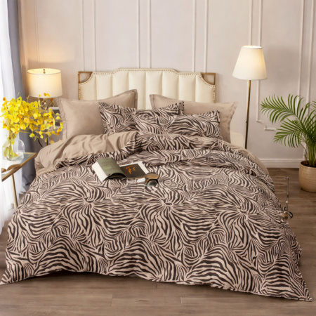 Постільна білизна Євро KOLOCO "Animal Print" фланель (42857)