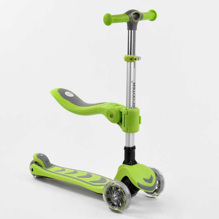 Самокат_трехколесный_Т-07196_(4)_Best_Scooter_САЛАТОВЫЙ_С_СИДЕНИЕМ_складной_алюминиевый_руль_4_колес