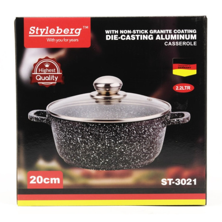 Кастрюля Styleberg 2.2 л (ST-3021) Гранитное покрытие