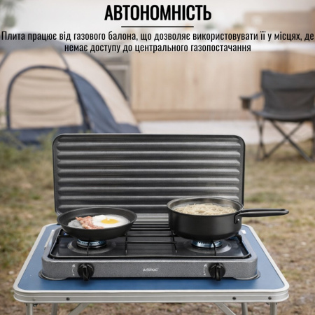 Газова плита A-PLUS 2 конфорки (2106) Gray