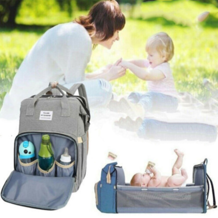 Рюкзак-кроватка для мамы Baby Travel Bed-Bag Черный 20 Серый 10