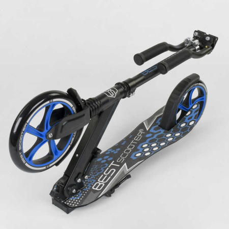 Самокат_49716_(2)_Best_Scooter_ЧЕРНЫЙ_зажим_руля_переднее_колесо_PU_-_22_см_заднее_колесо_PU_-_20_см