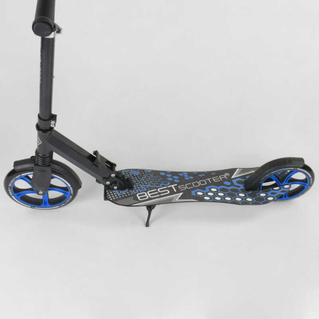 Самокат_49716_(2)_Best_Scooter_ЧЕРНЫЙ_зажим_руля_переднее_колесо_PU_-_22_см_заднее_колесо_PU_-_20_см