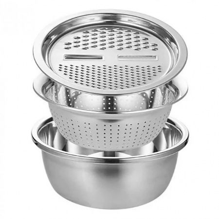 Набір миска друшляк тертка Kitchen Ware 3 предмета