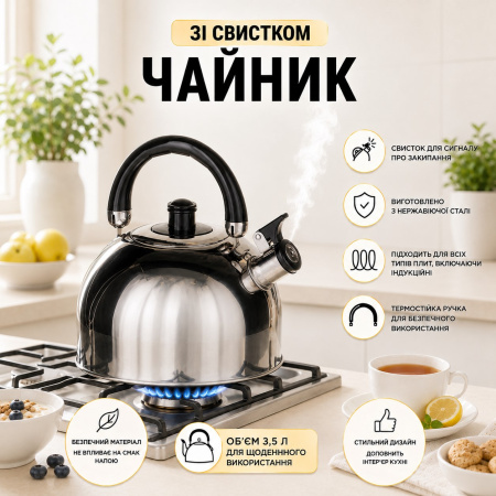 Чайник A-PLUS со свистком 3.5 л (1323)