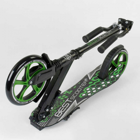 Самокат_70875_(2)_Best_Scooter_ЧЕРНЫЙ_зажим_руля_переднее_колесо_PU_-_230мм_заднее_колесо_PU_-_200мм