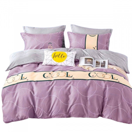 Комплект постільної білизни двоспальний ZMW "Home Textiles" (37620) Cool на бузковому