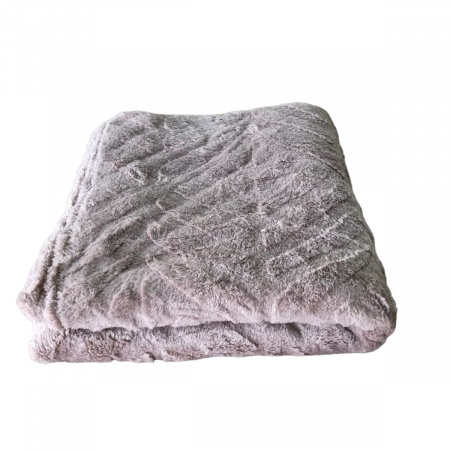 Плед Євро пухнастий Home textile "Ялинка" 200 х 220 см (37168) Бежевий