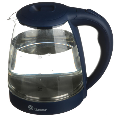 Чайник стекло Domotec 0.0 л (MS-8211) Deep blue