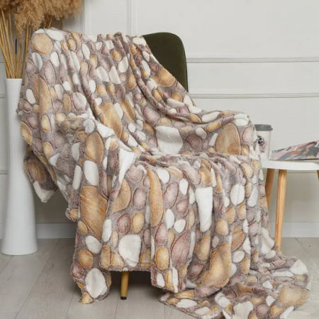 Плед Home Textiles 200 х 230 (31103) Камни на сером