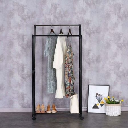Телескопічна стійка-вішалка для одягу Double Pole Clothes Horse R29746