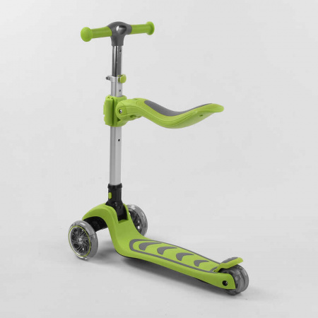 Самокат_трехколесный_Т-07196_(4)_Best_Scooter_САЛАТОВЫЙ_С_СИДЕНИЕМ_складной_алюминиевый_руль_4_колес