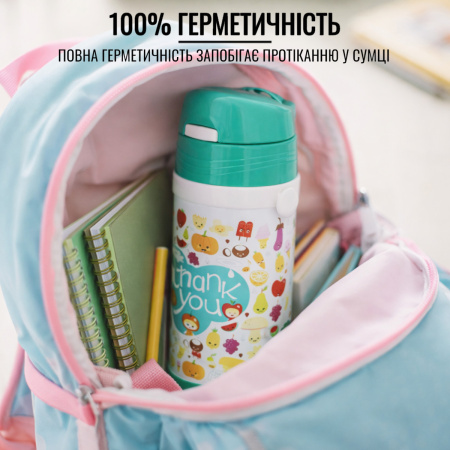 Термос дитячий з трубочкою A-PLUS 320 мл (1776) Зелений