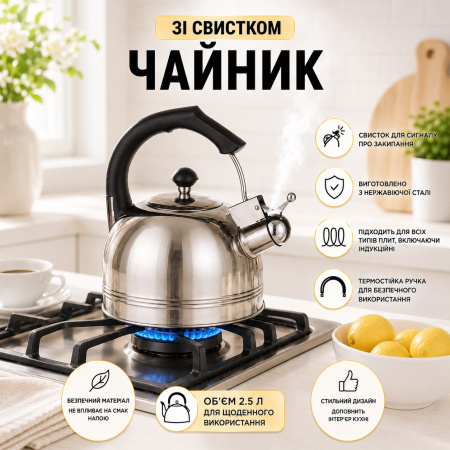 Чайник A-PLUS со свистком 2.5 л (1324)