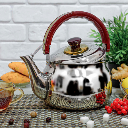 Чайник для плити A-PLUS Tea Expert 2в1 вбудоване сито для листового чаю, 1.0 л з нержавіючої сталі