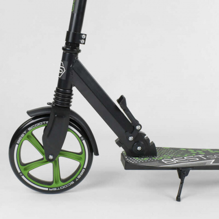 Самокат_70875_(2)_Best_Scooter_ЧЕРНЫЙ_зажим_руля_переднее_колесо_PU_-_22_см_заднее_колесо_PU_-_20_см