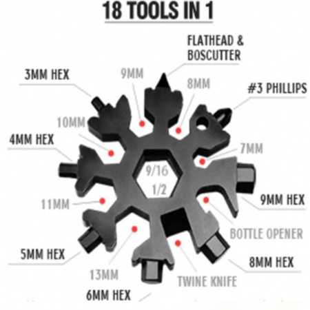 Мультитул отвертка 18 в 1 в виде снежинки Snowflake Wrench Tool