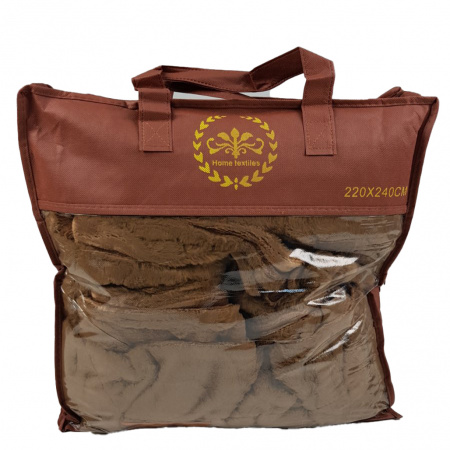 Плед покривало шиншилу HOME TEXTILES мікрофібра 220 х 240 (34650) Коричневий