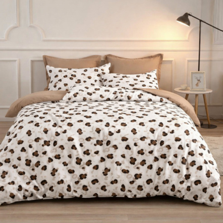 Постільна білизна Євро KOLOCO "Animal Print" фланель (42858)
