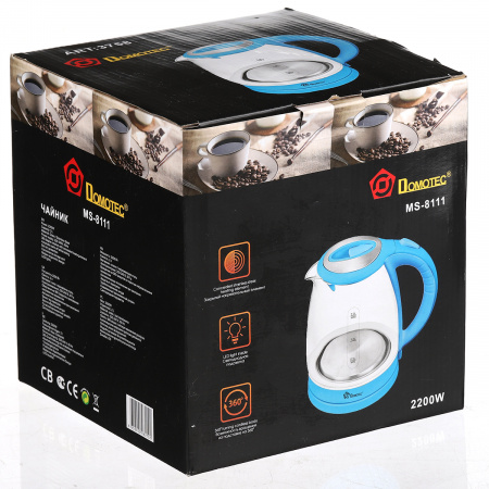 Електрочайник Domotec 1.8 л (MS 8111) Блакитний