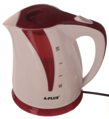 Электрочайник A-PLUS 2,0 л пластмасовый (2137) Белый/красный