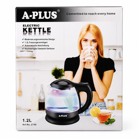 Електрочайник скло A-PLUS 1.2 л (2149)