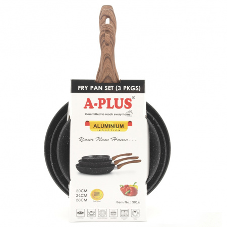 Набор сковородок A-PLUS 3 шт (3014) Мраморное покрытие