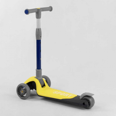 Самокат_трехколесный_F-55295_(6)_Best_Scooter_ЖЕЛТЫЙ_складной_алюминиевый_руль_3_колеса_PU_со_светом