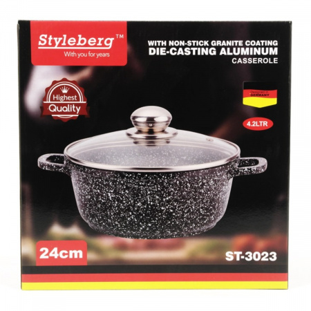 Кастрюля Styleberg 4.2 л (ST-3023) Гранитное покрытие