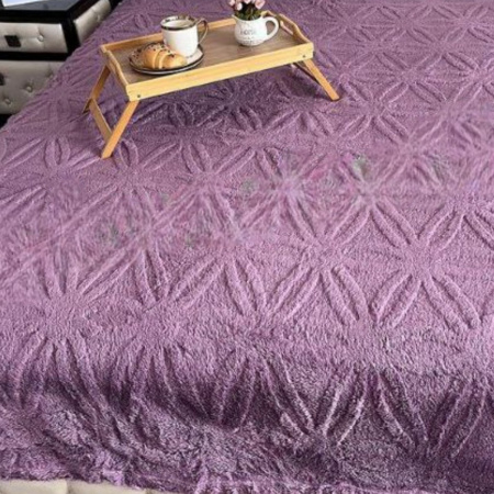 Плед Євро пухнастий Home textile "Квітка" 200 х 220 см (37177) Бузковий
