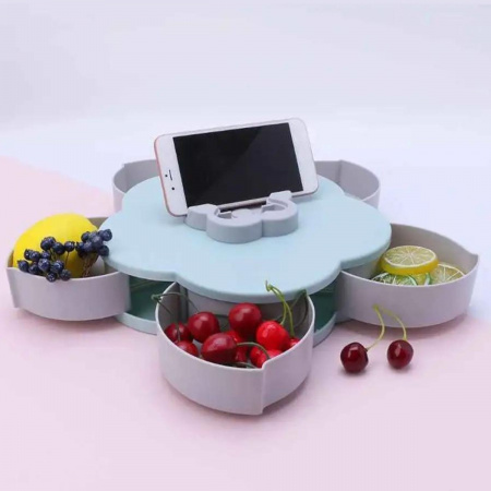 Тарілка для закусок, що обертається, з підставкою під телефон Flowers Candy Box 27 х 6.5 см (TL00159