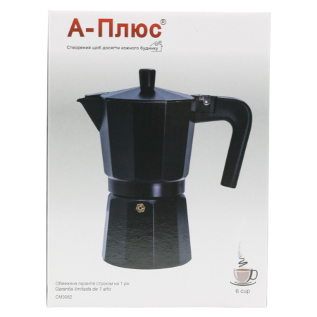 Гейзерная кофеварка A-PLUS на 6 чашек (3082) Black