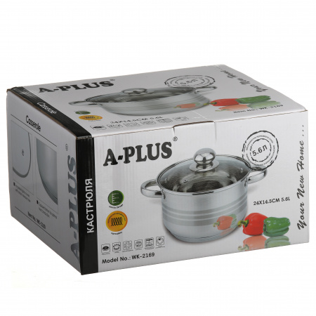 Кастрюля A-PLUS 5.6 л (2169)