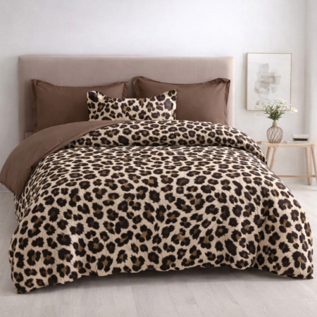 Постельное белье Евро KOLOCO "Animal Print" фланель (42855)