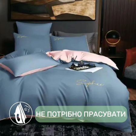 Постельное белье полуторное KOLOCO сатин (40695) Синий