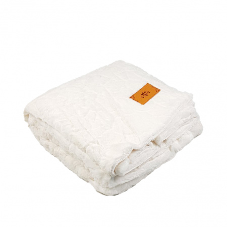 Плед покрывало шиншилла HOME TEXTILES микрофибра 220 х 240 (34647) Белый