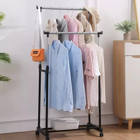 Телескопічна стійка-вішалка для одягу та взуття Double Pole Clothes Horse 340 LR