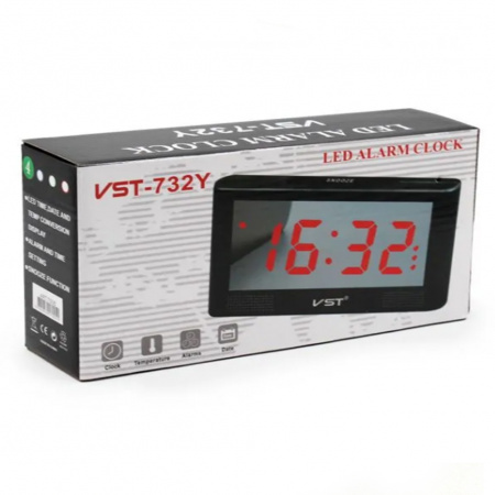 Настільний годинник Led Clock VST-732 Y Зелене підсвічування