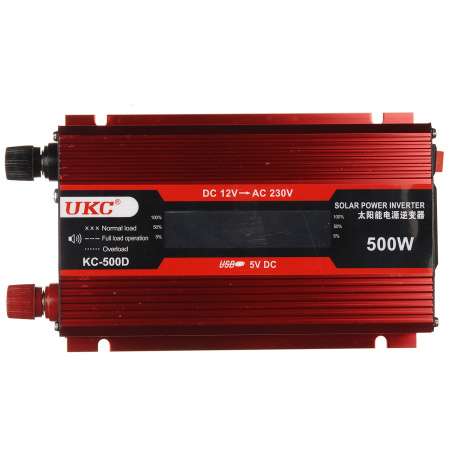 Інвертор перетворювач UKC KC-500D AC/DC з 12 на 220 вольт + LCD 500W