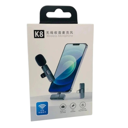Бездротовий петличний мікрофон UKC К8 для блогера For iPhone