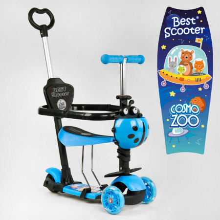 Самокат_5в1_трехколесный_69009_(1)_Best_Scooter_с_защитным_бампером_PU_колеса_ПОДСВЕТКА__КОЛЕС_в_кор
