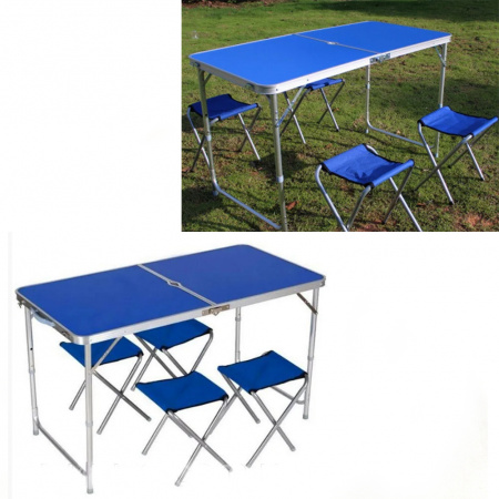 Стол раскладной + 4 стула Folding table (NO.1) Синий