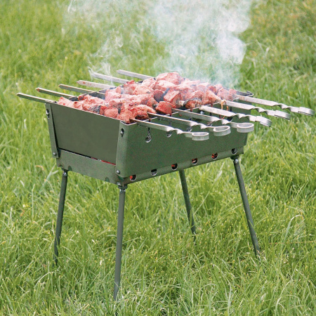 Мангал раскладной чемодан KITUA BBQ на 6 шампуров (УК-М6)