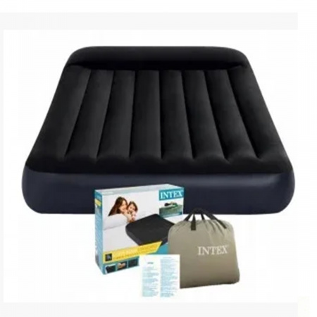 Intex Велюр Кровать 64142 (3) с подголовником, размер 191х137х25см [Коробка]