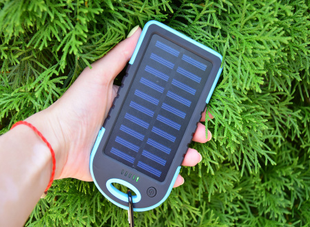 Павер Банк на солнечной батарее Solar 10000 mAh Blue