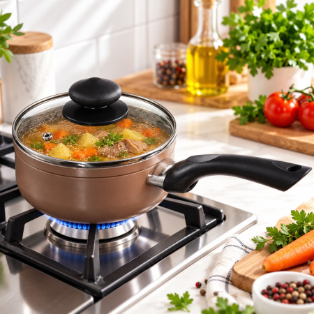 Ківш кухонний A-PLUS 14 см 1.2 л (1729) Мармуровий
